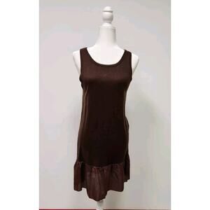Manoush Silk Cashmere Knit Ruffle Hem Mini Dress w/ Bow Coquette Size Medium